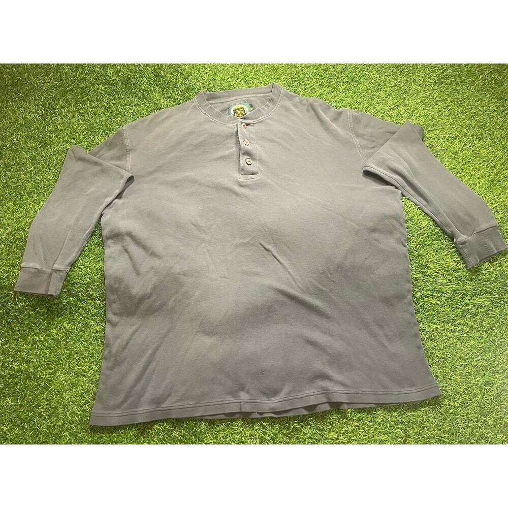 Cabela’s Outdoor Gear Long Sleeve Henley Shirt Heavyweight Men’s Large Gray Work
